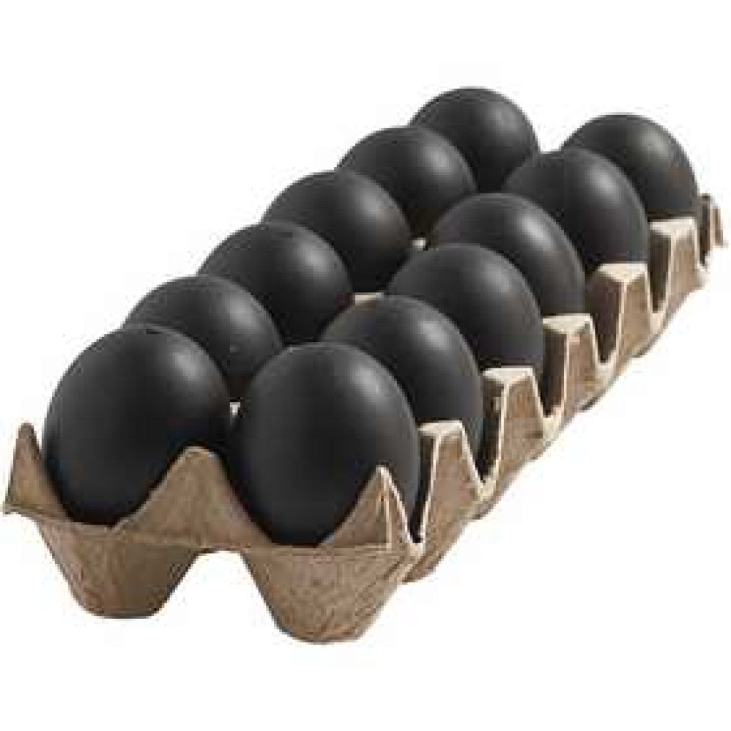 Egg, plast, H: 6 cm, svart, 12stk.
