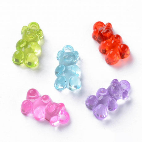 Akrylperler Gummy Bear, 20mm 30g - Transparent Fargemiks - HobbyHimmelen