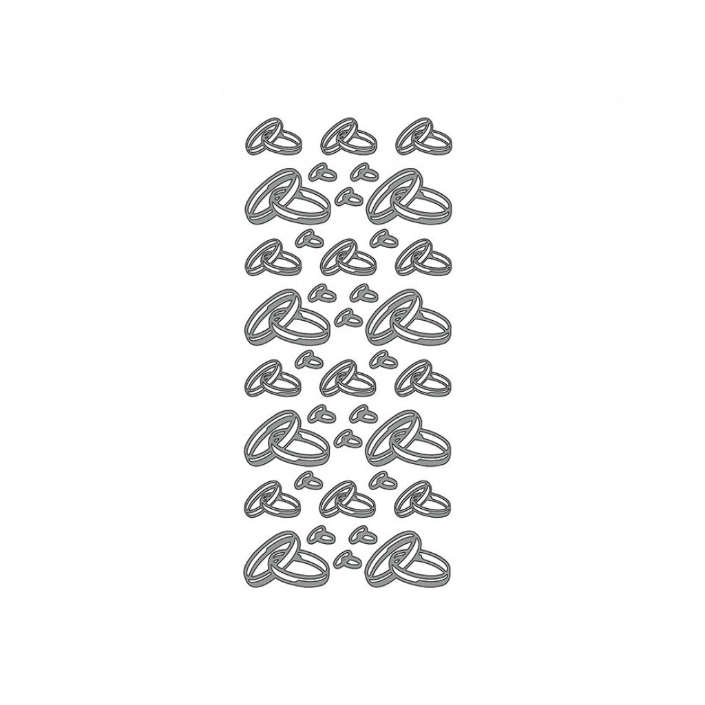 Klistremerker Sølvringer 20 + 18 små
