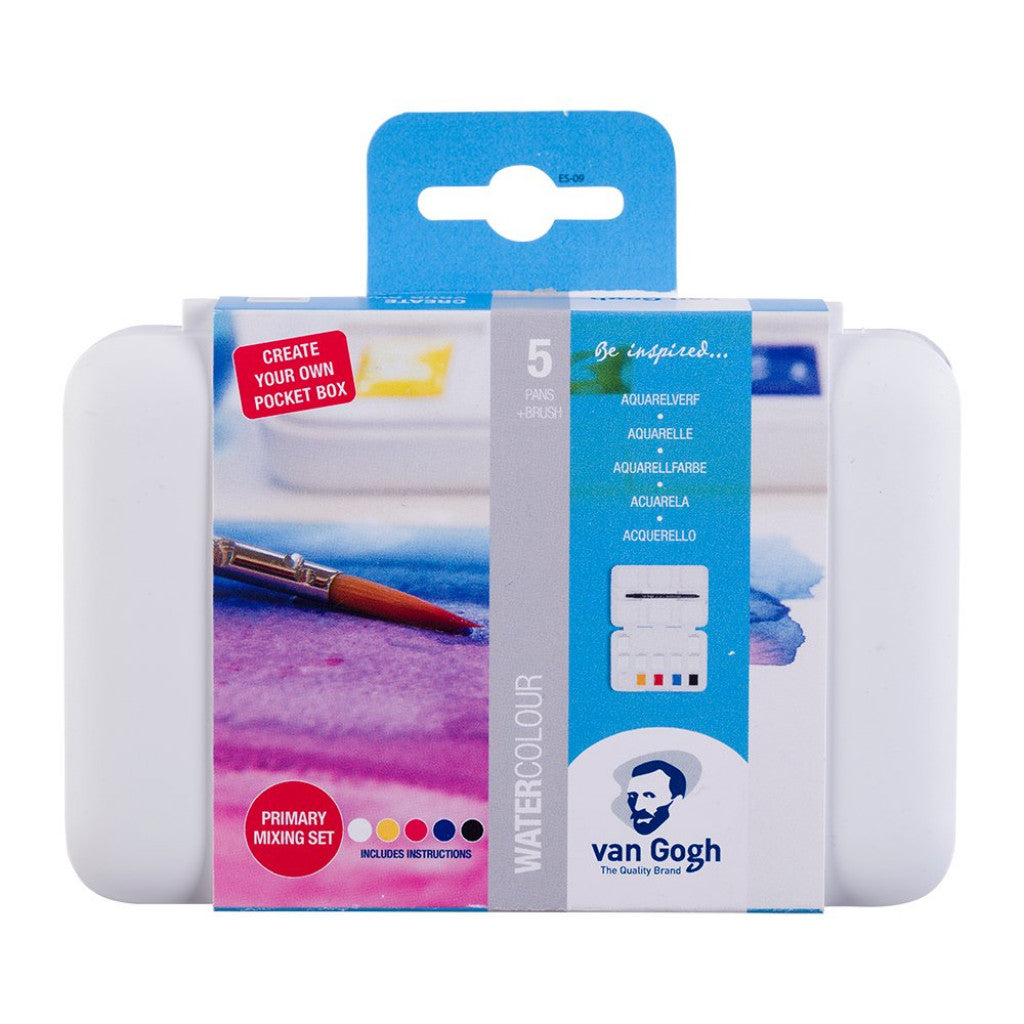 Van Gogh Pocketbox akvarellmaling - 5 half-pan Primary