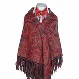 Wienersjal Frynset 140 x 140cm - Dyp Rød 095