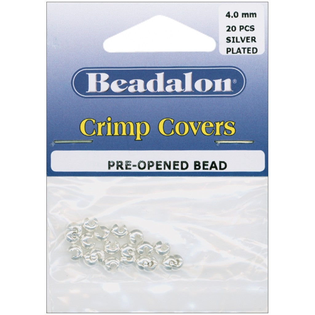 Crimp Covers 4mm 20/Pkg - Silver Plated