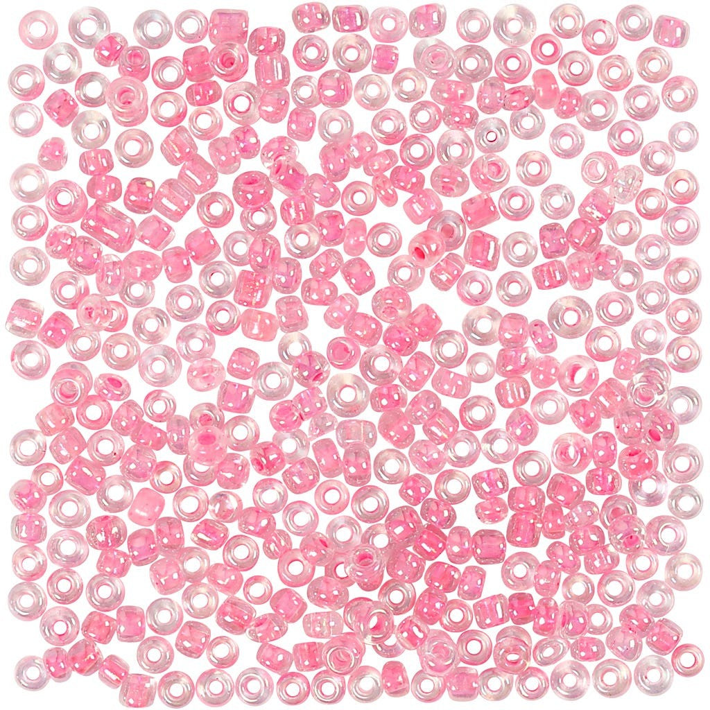 Rocaiperler 3 mm, 8/0, 25g - Rosa