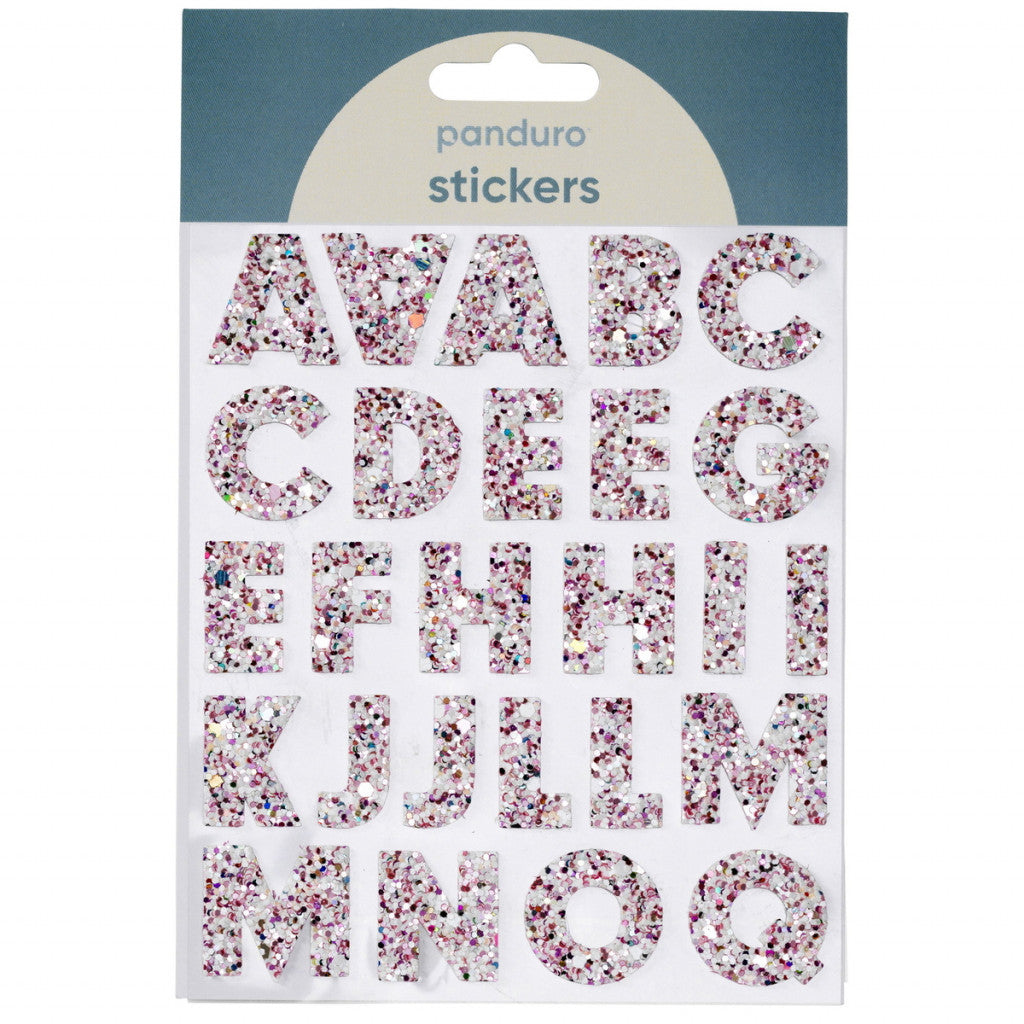 Alfabetstickers - Glitter Rosa