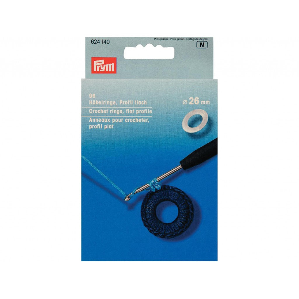 Prym Plastringer 26mm 96stk -  Hvite flate