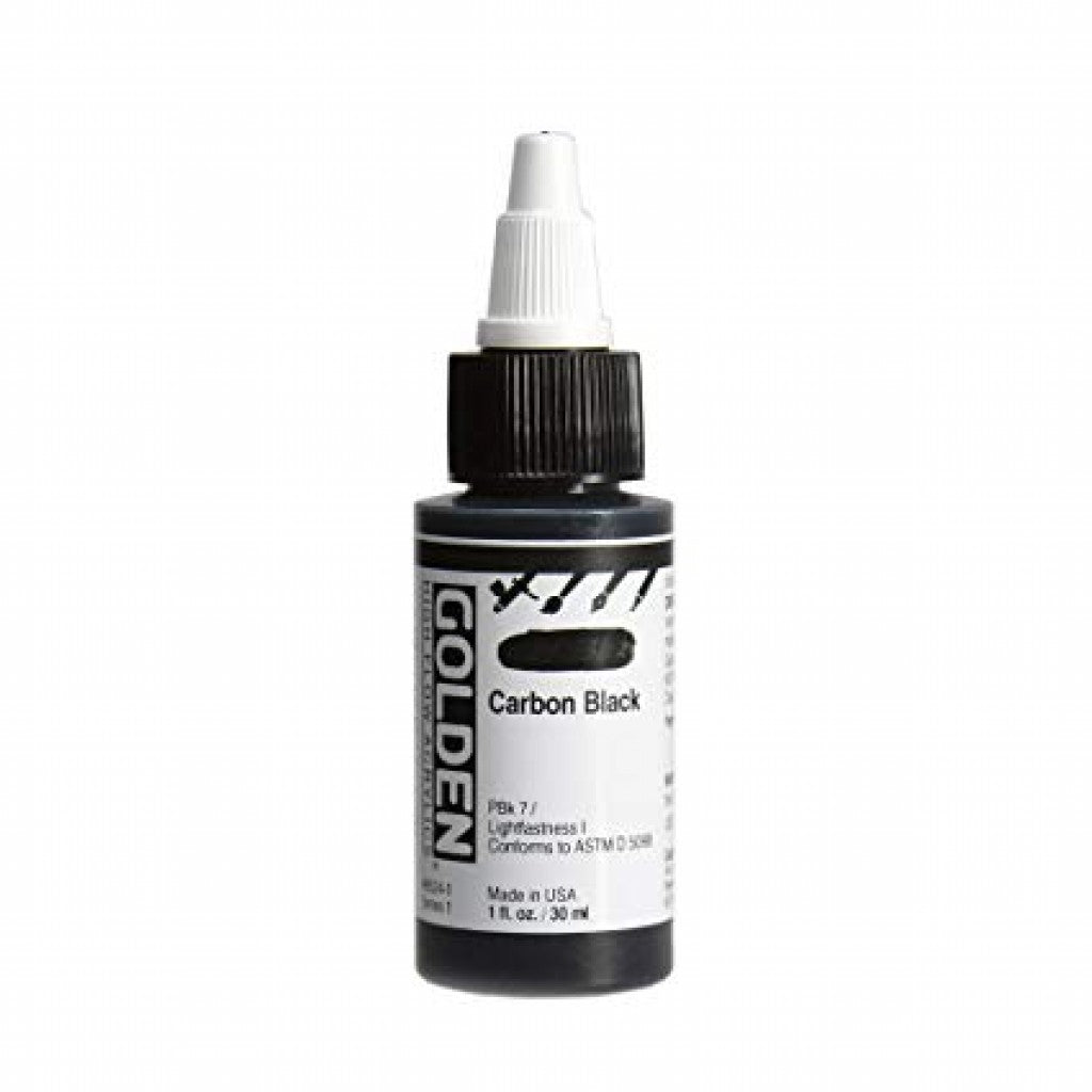 Golden High Flow Acrylics 30ml - Carbon Black