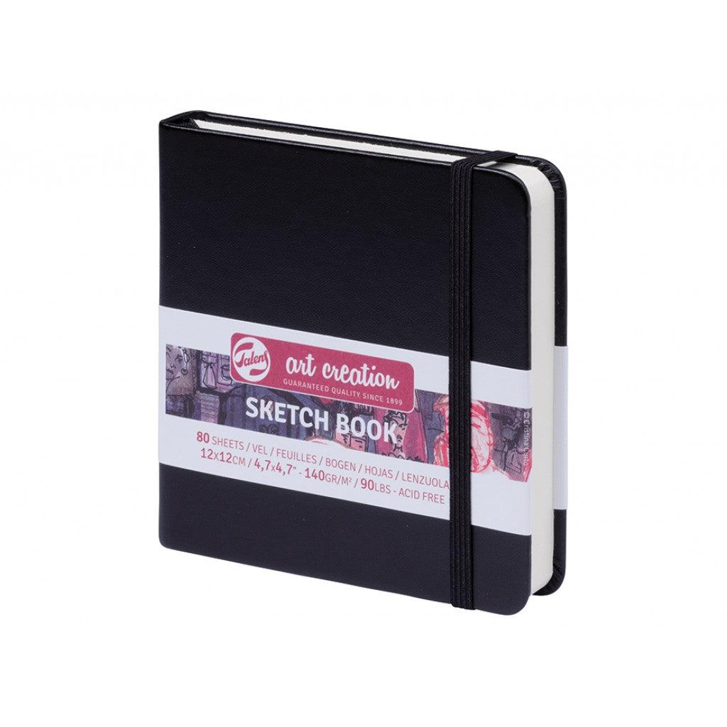 Art Creation Skissebok m/strikk - Sort - 12x12cm - 140g - HobbyHimmelen