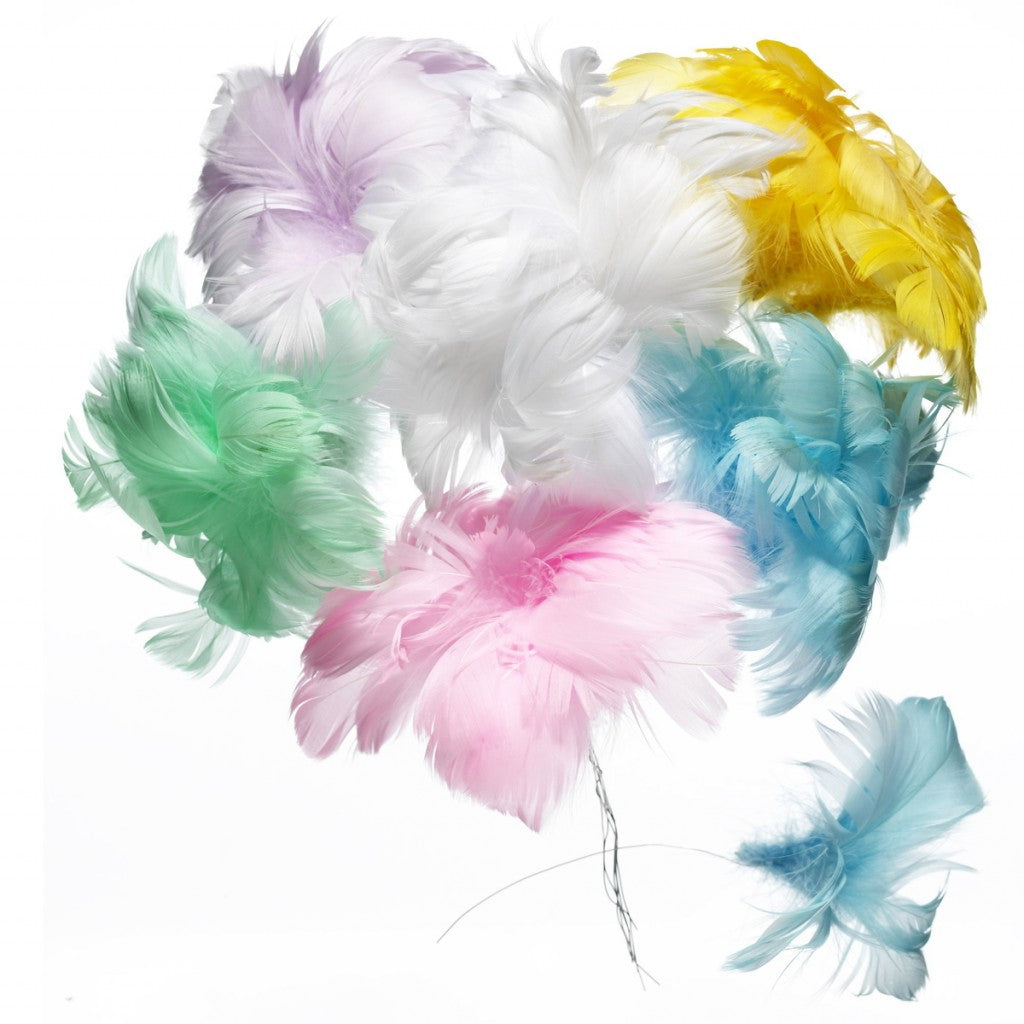 Magnoliafjær med ståltråd, 36stk - Påske