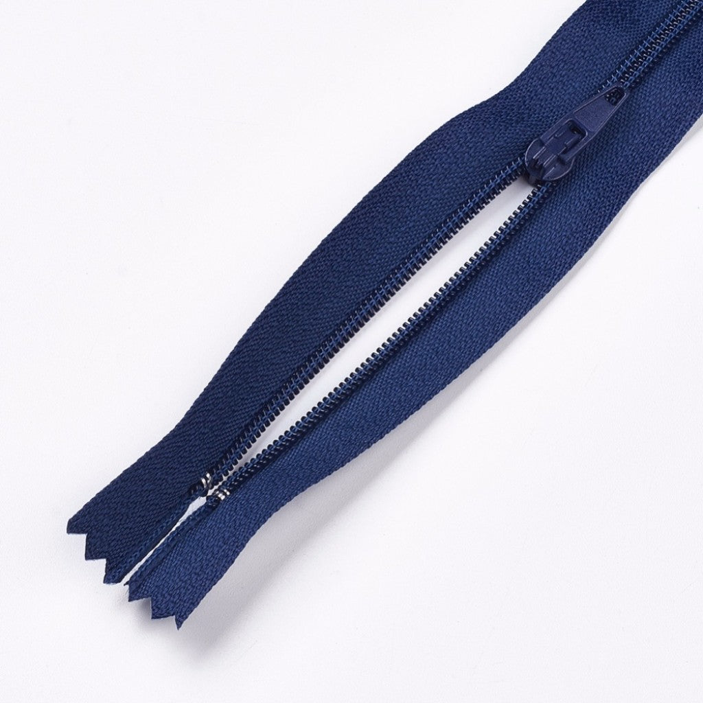 Glidelås lukket i Nylon, 24cm - Marineblå