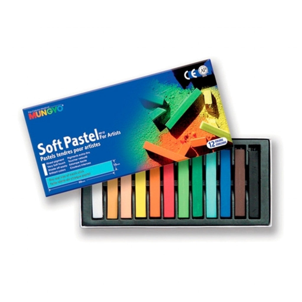 Mungyo - Square Pastellkritt, 12-sett