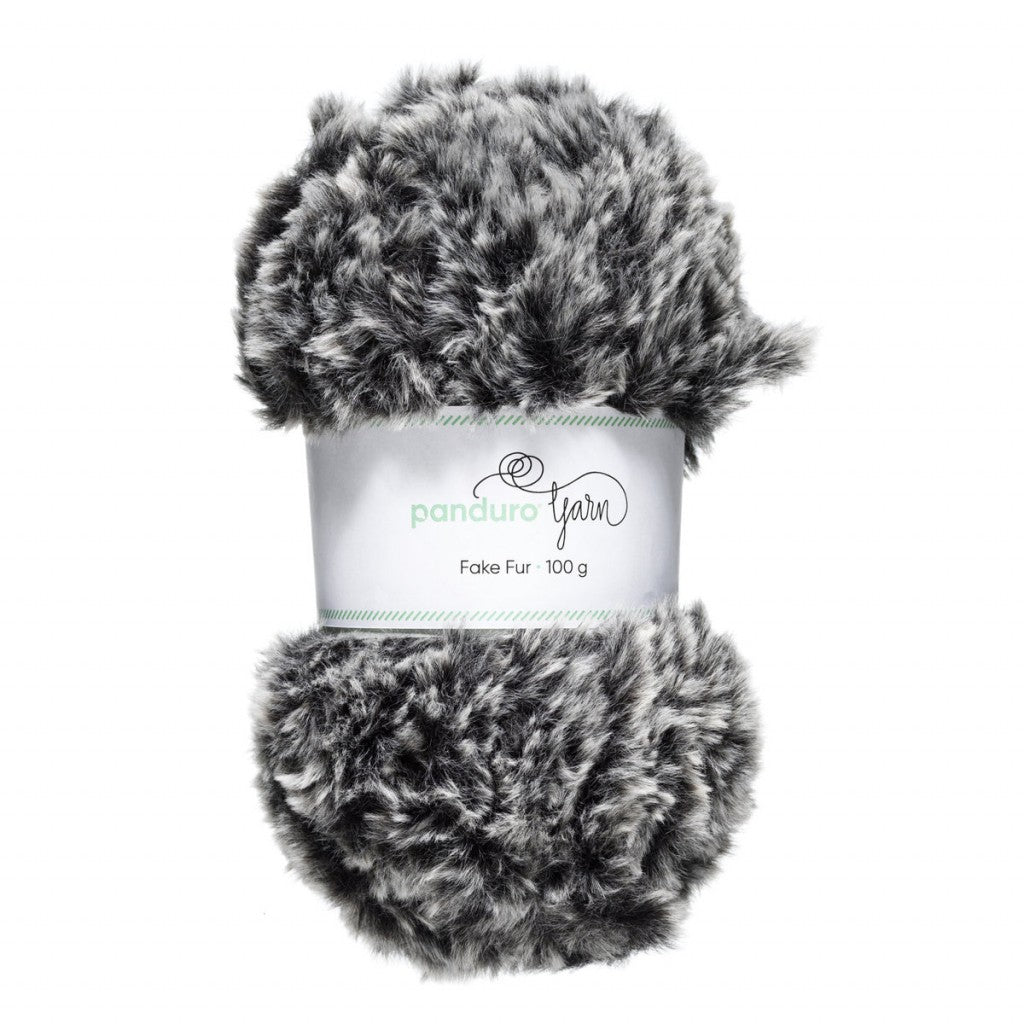 Garn Fake Fur 100g - Gråmelert