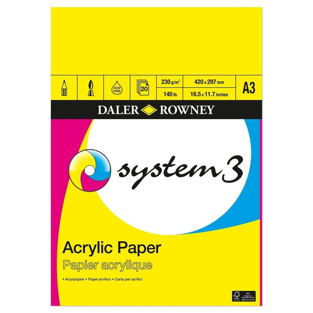 DR System3 Acrylic Pad, 20ark, 230gr - A3