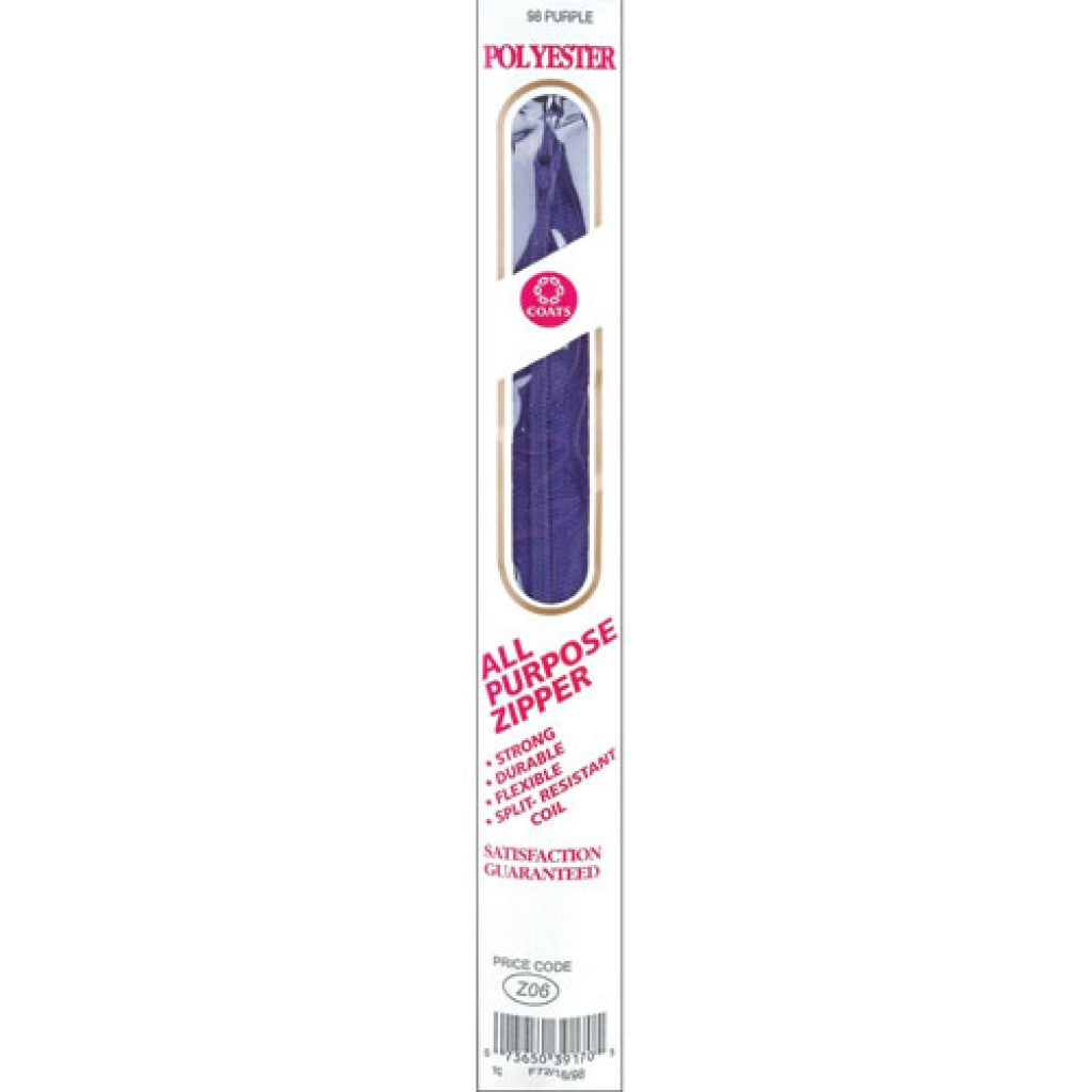 Glidelås i nylon (lukket) - 30cm Purple