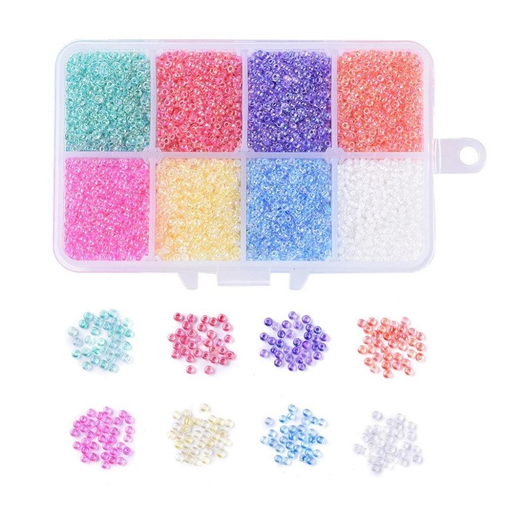 "FGB" Sett med Seed Beads i 8 Farger 11/0 (2.3mm) - Lit Tang - HobbyHimmelen