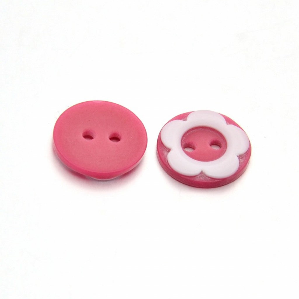 Knapp i Epoxy, 13mm - Blomst Camellia