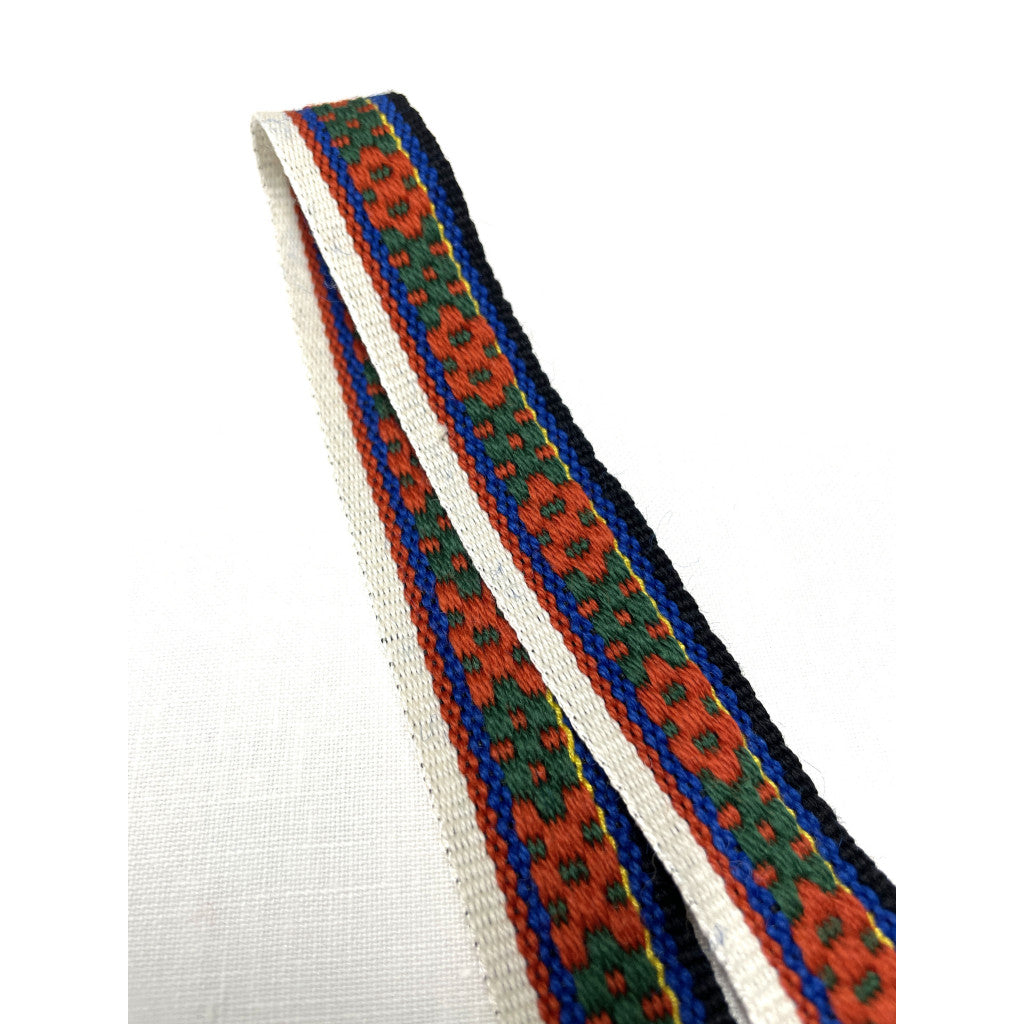 Vevd Bånd - Vest Agder linning, rød/blå/grønn
