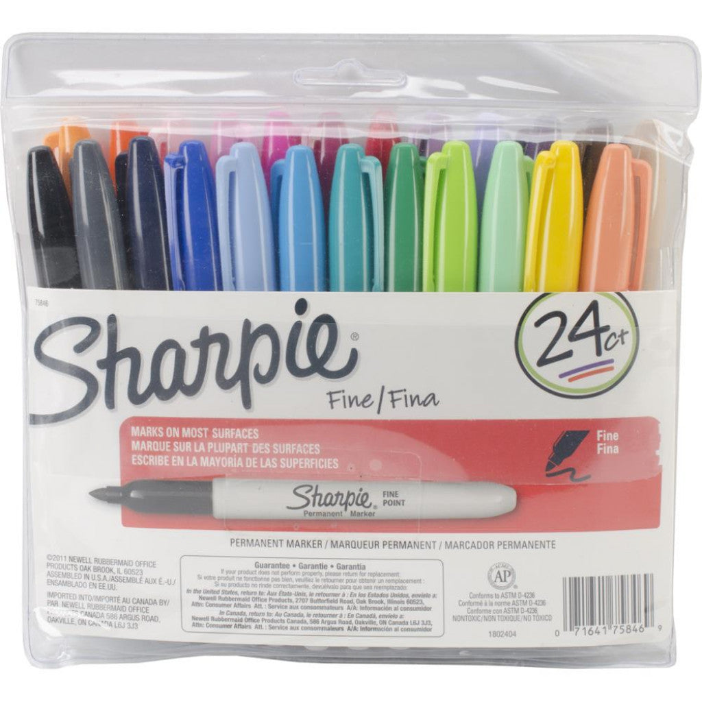 Sharpie Fine Point Permanent Markers 24stk - Write Colors