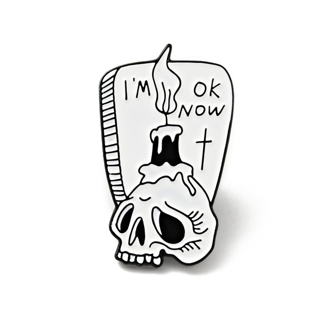 Enamel Pin, 29x17.5x1.5mm - I'm Ok Now
