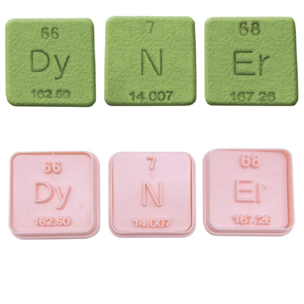 Silikonform 56x55x10mm - Periodiske systemet, 3stk