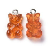Gummy Bear Resin-Anheng, 20mm, 8stk - Glitter Sienna