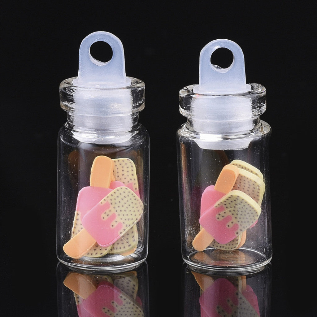 #1 Flaskeanheng med Polymer Confetti, 2,7cm - Pinne-Is