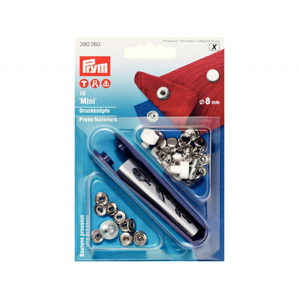 Prym Trykknapper mini 8mm 10 stk - Sølv
