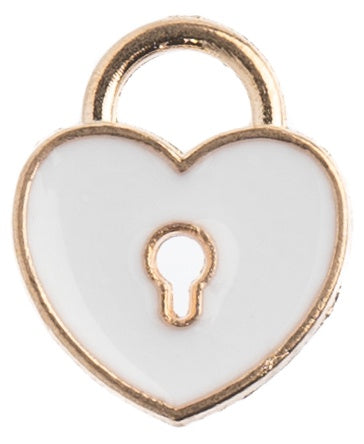 Sweet & Petite Charms -Heart Locket White, 11x13mm 10/Pkg