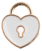 Sweet & Petite Charms -Heart Locket White, 11x13mm 10/Pkg