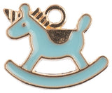 Sweet & Petite Charms -Rocking Horse Light Blue, 16x13mm 10/Pkg