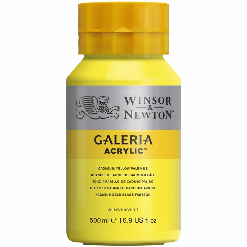W&N - Galeria Acrylic 500ml - 114 Cadmium Yellow Pale Hue