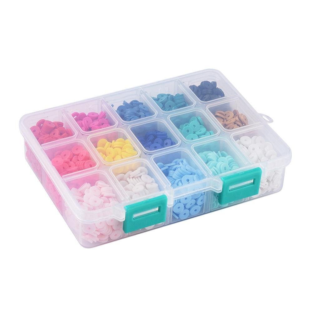 #1 Heishi Perlesett 6mm, 15 farger (3000 perler) - Summer Vibes - HobbyHimmelen