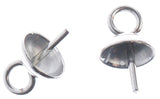 Rustfritt Stål Bail Pin With Cup til Anheng, 12stk - 8x5mm