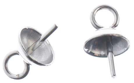 Rustfritt Stål Bail Pin With Cup til Anheng, 12stk - 8x5mm
