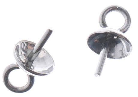 Rustfritt Stål Bail Pin With Cup til Anheng, 20stk - 7x4mm