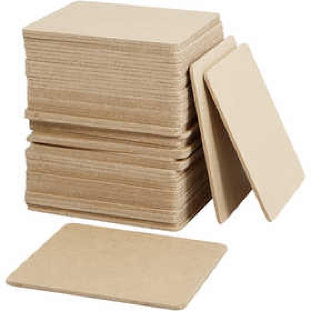 Brikke, str. 10x10 cm, tykkelse 3 mm, MDF, 50stk. - HobbyHimmelen