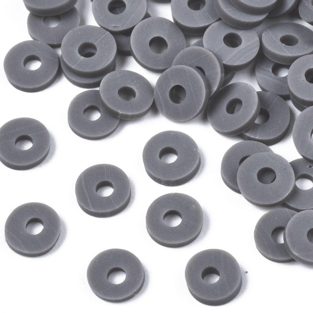 Heishi Beads 10g, 6mm - Gray