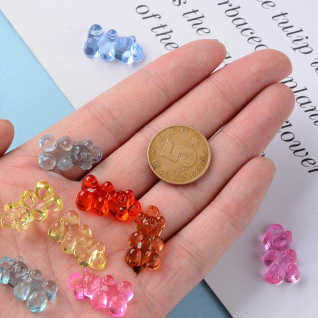 Akrylperler Gummy Bear, 20mm 30g - Transparent Fargemiks - HobbyHimmelen