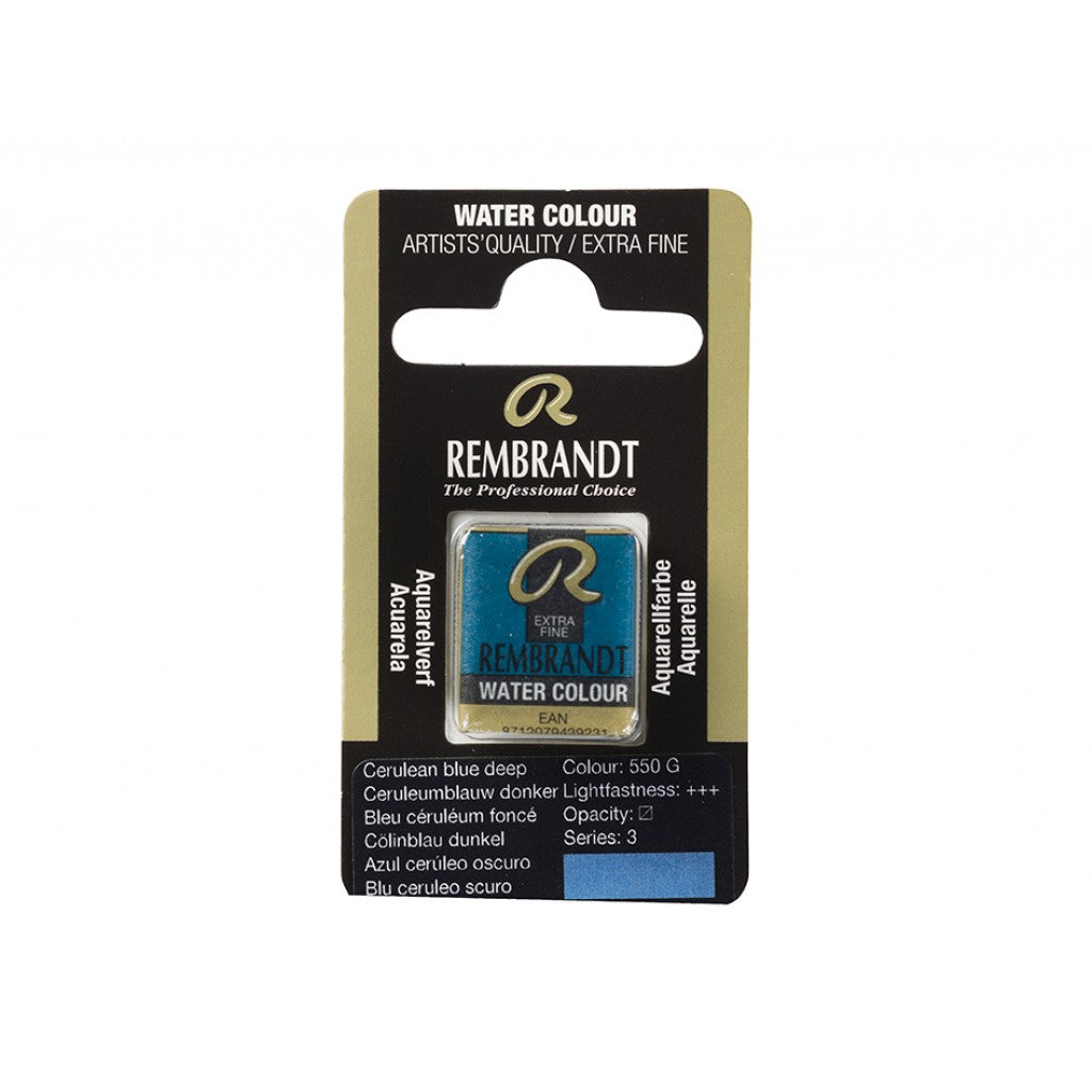 Rembrandt Akvarell Halfpan - Cerulean Blue Deep 550
