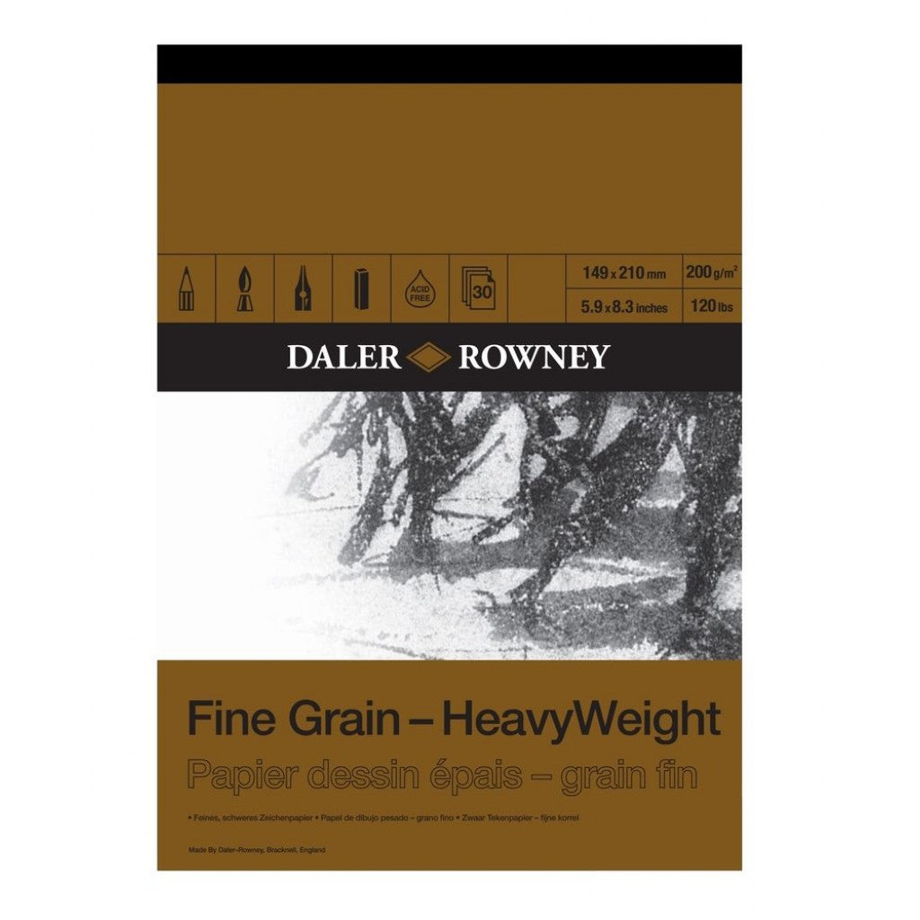 Daler Rowney - Tegneblokk Fine Grain Heavy Weight, 30ark, 200g, A3