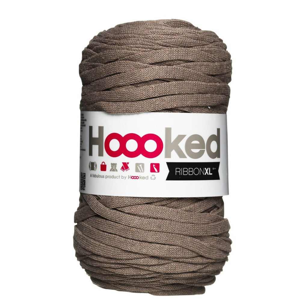 Hoooked Ribbon Xl Garn - Earth Taupe 250g