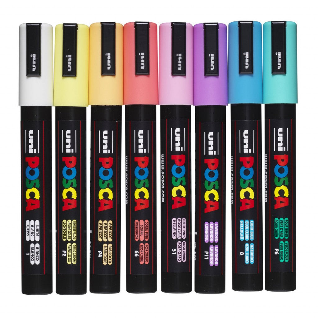 Posca Pc-5M Soft Colors 8-P