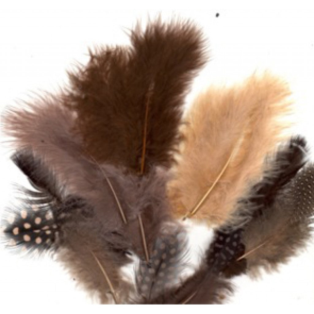 Fjær mix 18 stk Beige/brun