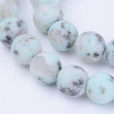 Jaspis Rund, 30stk, 6mm - Kiwi Frostet