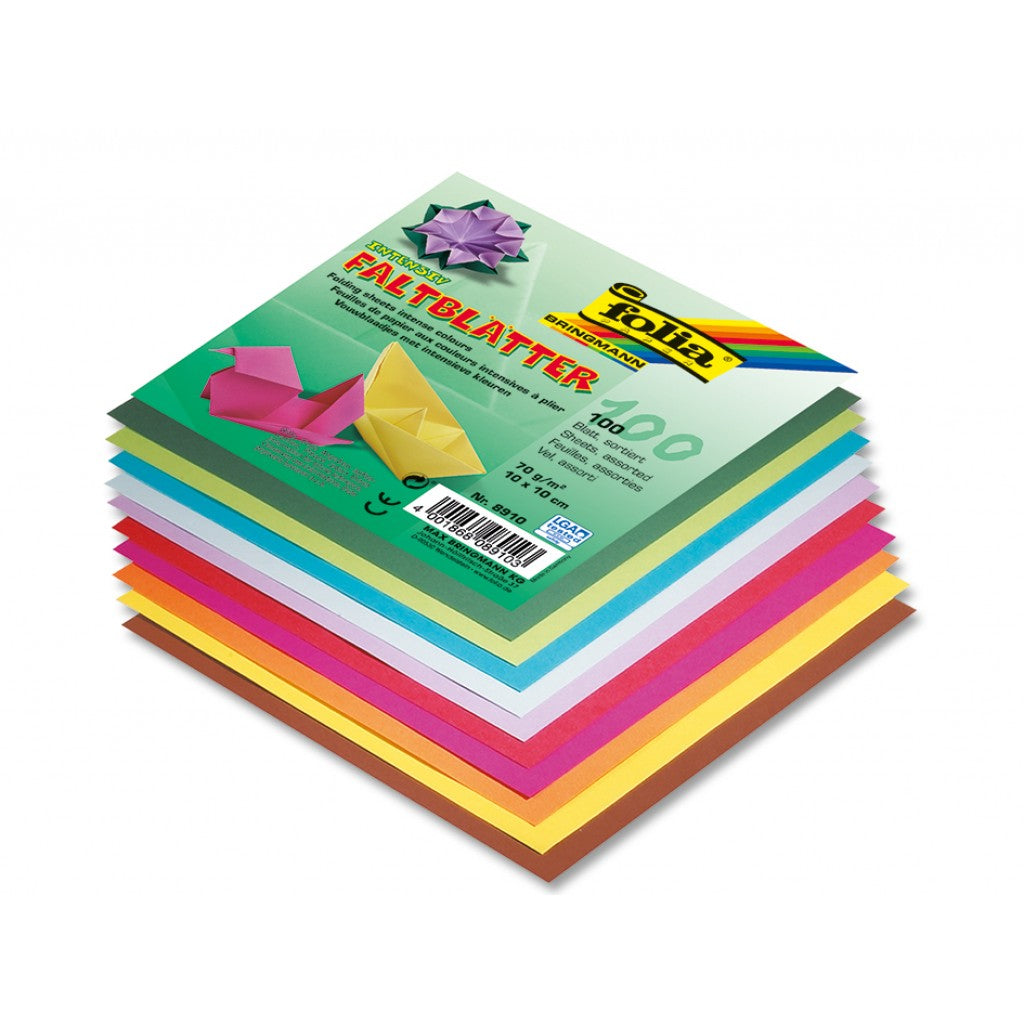 Origamipapir, 20x20 cm, 100ark - Assorterte farger