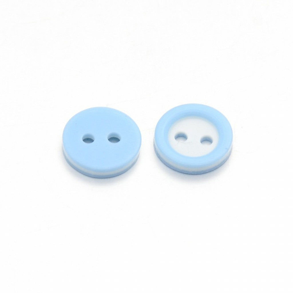 Knapp i Epoxy, 11mm - Ring Light Sky Blue
