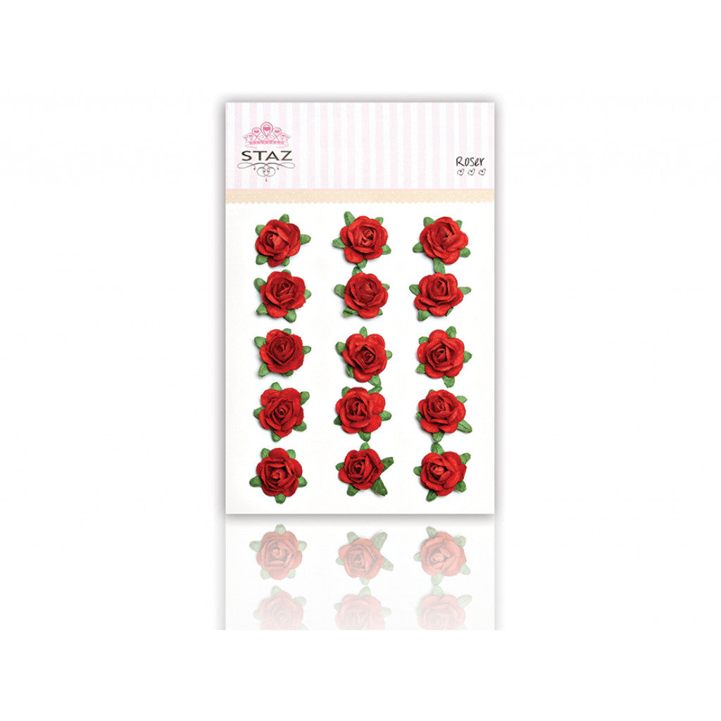Staz Rose - 15mm - Rosenrød - 15stk