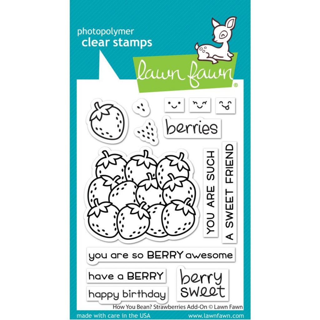 Lawn Fawn Clear Stamps 8x10cm - How You Bean? Strawberries Add-On