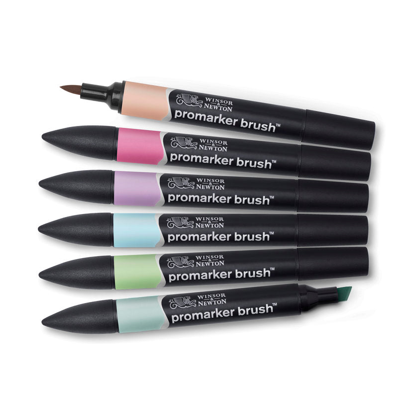 W&N - Promarker Brush - sett 6 Pastel Tones