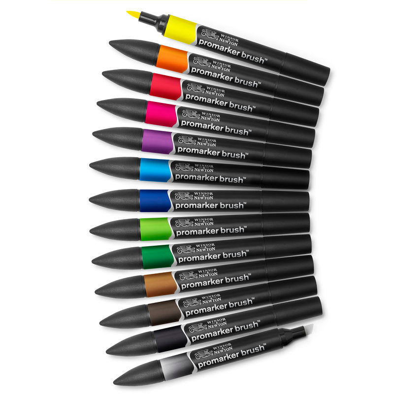 W&N - Promarker Brush - sett 12 Vibrant Tones
