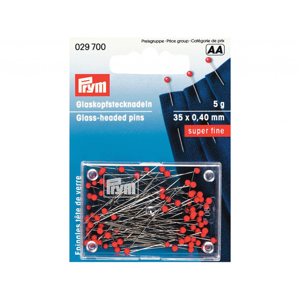 Prym Knappenåler Glasshode superfin - 35x0,40mm 5g